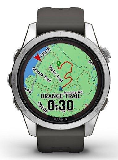 Zegarek sportowy Garmin Fenix 7S Pro Solar Silver SS Grapphite Zegarek sportowy Garmin Fenix 7S Pro Solar Silver SS Grapphite