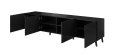 Cama MEBLE Szafka RTV ABETO 200x42x52 czarny/czarny połysk