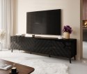 Cama MEBLE Szafka RTV ABETO 200x42x52 czarny/czarny połysk