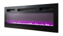 Cama MEBLE Szafka RTV EVA z kominkiem elektrycznym 180x40x52 biały/biały połysk