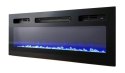 Cama MEBLE Szafka RTV EVA z kominkiem elektrycznym 180x40x52 biały/biały połysk