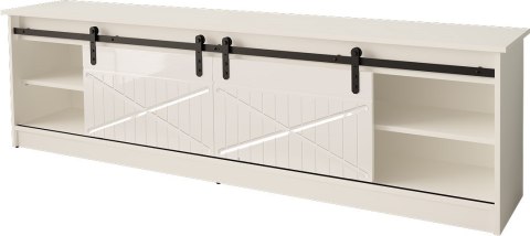 Szafka RTV GRANERO 200x56,7x35 biały/biały połysk Szafka RTV GRANERO 200x56,7x35 biały/biały połysk