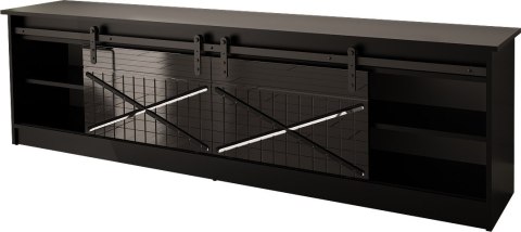 Szafka RTV GRANERO 200x56,7x35 czarny/czarny poł Szafka RTV GRANERO 200x56,7x35 czarny/czarny poł