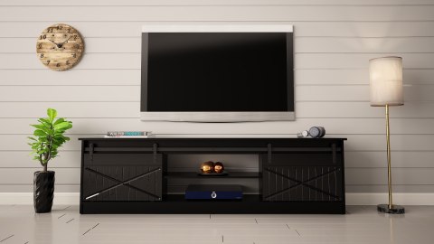 Szafka RTV GRANERO 200x56,7x35 czarny/czarny poł Szafka RTV GRANERO 200x56,7x35 czarny/czarny poł