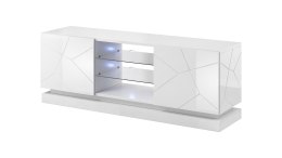 Cama MEBLE Szafka RTV QIU 160 MDF biały połysk/ biały połysk