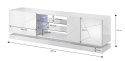 Cama MEBLE Szafka RTV QIU 160 MDF biały połysk/ biały połysk