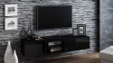 Cama MEBLE Szafka RTV SIGMA1 180 czarny/czarny połysk