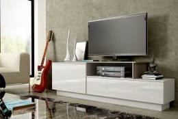 Cama MEBLE Szafka RTV SIGMA3 180 biały/biały połysk + sonoma
