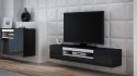 Cama MEBLE Szafka RTV VIVA 180 czarny/ czarny połysk+ biały