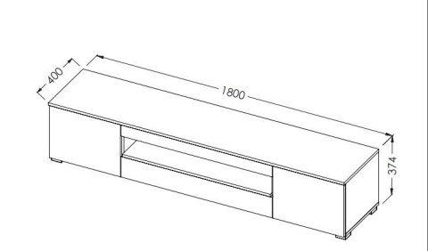 Cama MEBLE Szafka RTV VIVA 180 czarny/ czarny połysk+ biały Cama MEBLE Szafka RTV VIVA 180 czarny/ czarny połysk+ biały