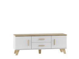 Cama MEBLE RTV LOTTA 140 2D2S biały+ dąb sonoma