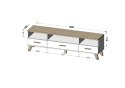 Cama MEBLE RTV LOTTA 180 3S3K biały+ dąb sonoma