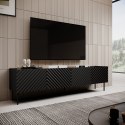 Cama MEBLE Szafka RTV 4D ONDA 200x40x35-54 czarny (stojąca lub wisząca)