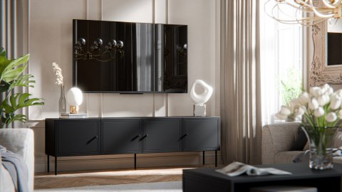 Szafka RTV 4D PALAZZO BIS 201x40x60 czarny mat Szafka RTV 4D PALAZZO BIS 201x40x60 czarny mat