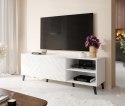 Cama MEBLE Szafka RTV ABETO 150x42x52 biały/biały połysk