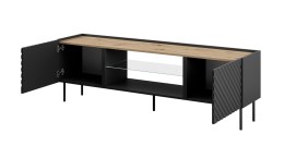 Cama MEBLE Szafka RTV EF ONDA 180x40x39-58 czarny (stojąca lub wisząca)
