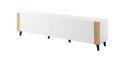 Cama MEBLE Szafka RTV FARO 200x42x52 biały mat + dąb craft