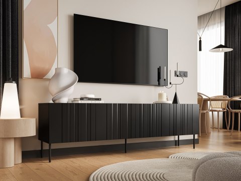 Szafka RTV ISLA 200x40x60 czarny mat Szafka RTV ISLA 200x40x60 czarny mat