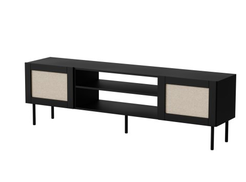 Szafka RTV JUTA 180x39,5x55,5 czarny + linol calabria Szafka RTV JUTA 180x39,5x55,5 czarny + linol calabria