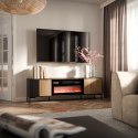 Cama MEBLE Szafka RTV MERCI 180x40x53,5 czarny/dąb artisan + kominek