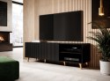 Cama MEBLE Szafka RTV PAFOS 150x40x52 czarny mat