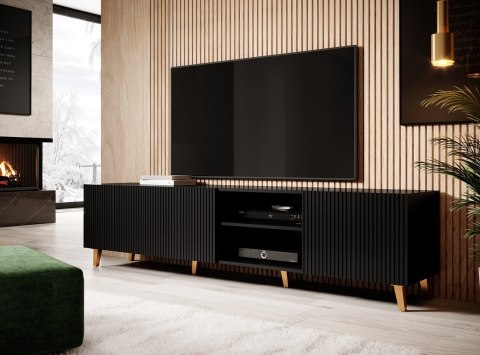 Szafka RTV PAFOS 200x40x52 czarny mat Szafka RTV PAFOS 200x40x52 czarny mat