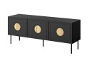 Cama MEBLE Szafka RTV PALAZZO 150x42x60 czarny + dąb craft