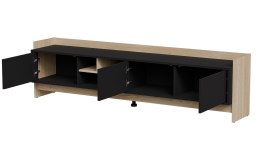 Cama MEBLE Szafka RTV PORTO 3D 190x38x50 dąb/czarny