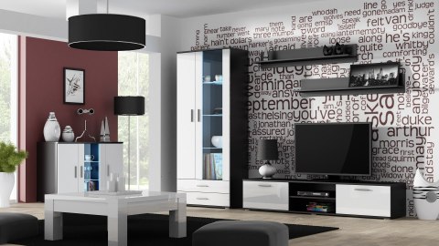 Szafka RTV SOHO 180 czarny/ biały połysk Szafka RTV SOHO 180 czarny/ biały połysk