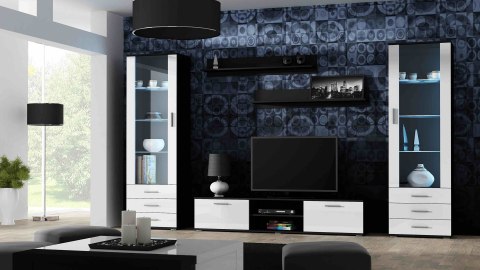 Szafka RTV SOHO 180 czarny/ biały połysk Szafka RTV SOHO 180 czarny/ biały połysk