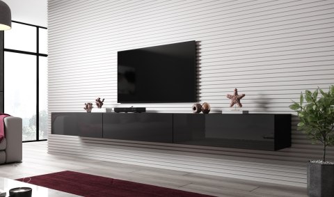 Szafka RTV VIGO SLANT 300cm (3x100) czarny/czar.poł Szafka RTV VIGO SLANT 300cm (3x100) czarny/czar.poł