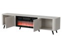 Cama MEBLE Szafka RTV VOLARE 200x39x49 kaszmir + kominek