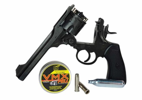 Rewolwer WEBLEY MKVI .455 Service kal.5,5 mm Diabolo łuski 6-strzał. lufa 6" CO2 Battlefield Ekp do17J Rewolwer WEBLEY MKVI .455 Service kal.5,5 mm Diabolo łuski 6-strzał. lufa 6" CO2 Battlefield Ekp do17J