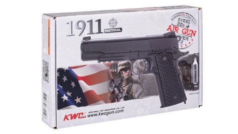 Wiatrówka pistolet RANGER 1911 Tactical KWC kal. 4,5 BBs BLOW BACK 17 strz. FULL METAL CO2 (AAKCMB770AZB)