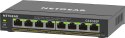 NETGEAR Switch Netgear GS308EP-100PES 8p PoE 62W (PoE+: 8p) Unmanaged Gigabit