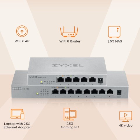 Switch Zyxel MG-105 5p Unmanaged Multigigabit Switch Zyxel MG-105 5p Unmanaged Multigigabit
