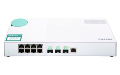 Qnap QSW-308-1C, 8x 1GbE, 2x 10GbE SFP+, 1x combo 10GbE SFP+/RJ45, unmanaged switch Qnap QSW-308-1C, 8x 1GbE, 2x 10GbE SFP+, 1x combo 10GbE SFP+/RJ45, unmanaged switch