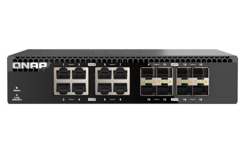 Qnap QSW-3216R-8S8T, 8x 10GbE, 8x 10GbE SFP+, half-rackmount design, unmanaged switch Qnap QSW-3216R-8S8T, 8x 10GbE, 8x 10GbE SFP+, half-rackmount design, unmanaged switch