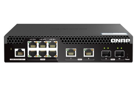 Qnap QSW-M2106R-2S2T, 6 port 2.5Gbps, 2 ports 10GbE SFP+, 2 ports 10GbE RJ45 , managed switch, half-rackmount design Qnap QSW-M2106R-2S2T, 6 port 2.5Gbps, 2 ports 10GbE SFP+, 2 ports 10GbE RJ45 , managed switch, half-rackmount design