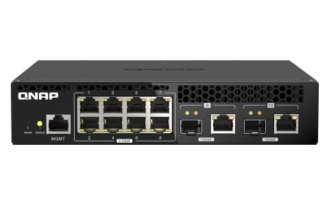 Qnap QSW-M2108R-2C, 8x 2.5GbE, 2x combo 10GbE SFP+/RJ45, managed switch, rackmount design, new rack mount kit Qnap QSW-M2108R-2C, 8x 2.5GbE, 2x combo 10GbE SFP+/RJ45, managed switch, rackmount design, new rack mount kit