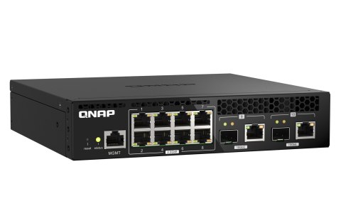 Qnap QSW-M2108R-2C, 8x 2.5GbE, 2x combo 10GbE SFP+/RJ45, managed switch, rackmount design, new rack mount kit Qnap QSW-M2108R-2C, 8x 2.5GbE, 2x combo 10GbE SFP+/RJ45, managed switch, rackmount design, new rack mount kit