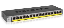 NETGEAR Switch Netgear GS116PP-100EUS 16p PoE 183W (PoE+: 16p) Unmanaged Gigabit