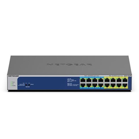 Switch Netgear GS516UP-100EUS 16p PoE 380W (PoE+: 8p PoE++: 8p) Unmanaged Gigabit Switch Netgear GS516UP-100EUS 16p PoE 380W (PoE+: 8p PoE++: 8p) Unmanaged Gigabit