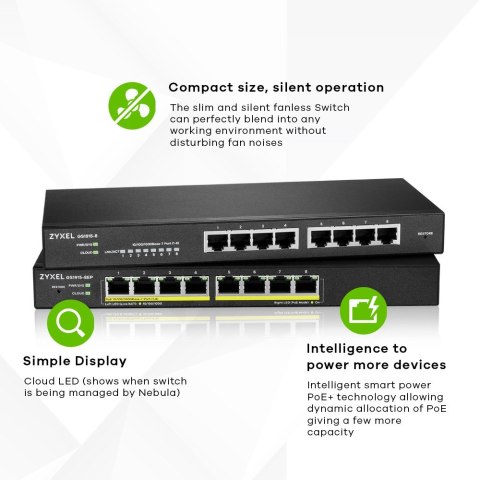Switch Zyxel GS1915-8 8p Managed Gigabit Switch Zyxel GS1915-8 8p Managed Gigabit