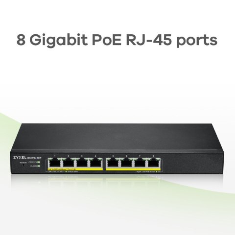 Switch Zyxel GS1915-8EP 8p PoE (PoE+: 8;) 60W Managed Gigabit Switch Zyxel GS1915-8EP 8p PoE (PoE+: 8;) 60W Managed Gigabit