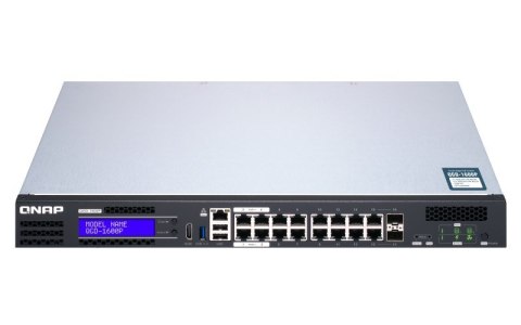 Qnap QGD-1600P-4G, 16x 1GbE, 2x combo 10GbE SFP+/RJ45, 370W Po, Celeron J4115, 4GB, equipped with QTS, 2 X 2.5" SSD/HDD, 2 x PCI Qnap QGD-1600P-4G, 16x 1GbE, 2x combo 10GbE SFP+/RJ45, 370W Po, Celeron J4115, 4GB, equipped with QTS, 2 X 2.5" SSD/HDD, 2 x PCI