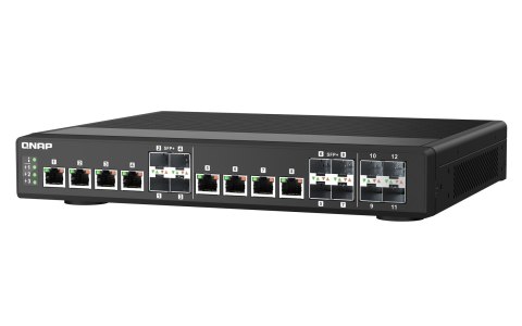 Qnap QSW-IM1200-8C, 8x combo 10GbE SFP+/RJ45, 4 ports 10GbE SFP+, rack mount/wall mount, managed switch, fan less industrial des Qnap QSW-IM1200-8C, 8x combo 10GbE SFP+/RJ45, 4 ports 10GbE SFP+, rack mount/wall mount, managed switch, fan less industrial des
