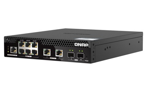 Qnap QSW-M2106PR-2S2T, 6 port 2.5Gbps, 2 ports 10GbE SFP+, 2 ports 10GbE RJ45, max PoE up to 310W, managed switch, half-rackmoun Qnap QSW-M2106PR-2S2T, 6 port 2.5Gbps, 2 ports 10GbE SFP+, 2 ports 10GbE RJ45, max PoE up to 310W, managed switch, half-rackmoun