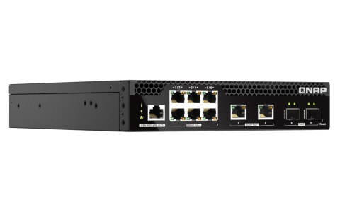 Qnap QSW-M2106PR-2S2T, 6 port 2.5Gbps, 2 ports 10GbE SFP+, 2 ports 10GbE RJ45, max PoE up to 310W, managed switch, half-rackmoun Qnap QSW-M2106PR-2S2T, 6 port 2.5Gbps, 2 ports 10GbE SFP+, 2 ports 10GbE RJ45, max PoE up to 310W, managed switch, half-rackmoun