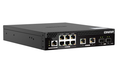 Qnap QSW-M2106PR-2S2T, 6 port 2.5Gbps, 2 ports 10GbE SFP+, 2 ports 10GbE RJ45, max PoE up to 310W, managed switch, half-rackmoun Qnap QSW-M2106PR-2S2T, 6 port 2.5Gbps, 2 ports 10GbE SFP+, 2 ports 10GbE RJ45, max PoE up to 310W, managed switch, half-rackmoun